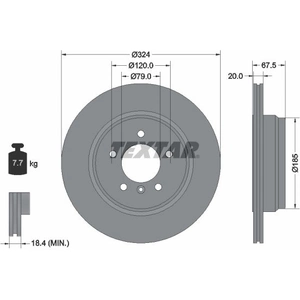 Disque de frein TEXTAR 92123103 arrière, ventilé, 1 pièce pas cher