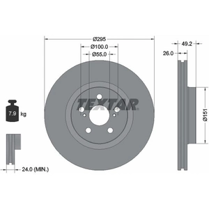 TEXTAR Disques de frein pour TOYOTA: Avensis (Ref: 92135603) pas cher