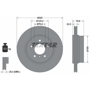 Disque de frein TEXTAR 92141603 arrière, ventilé, 1 pièce pas cher
