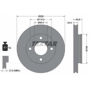 TEXTAR Disques de frein pour MITSUBISHI: Colt & SMART: Forfour (Ref: 92134803) pas cher