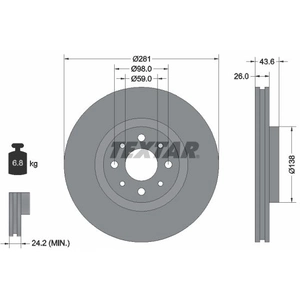 Disque de frein TEXTAR 92107703 avant, ventilé, 1 pièce pas cher