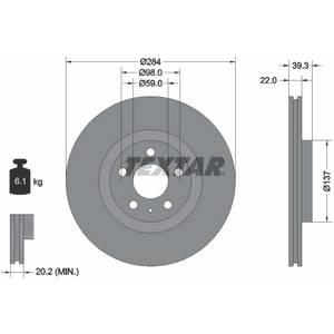 TEXTAR Disques de frein (Ref: 92083203) pas cher