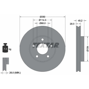 TEXTAR Disques de frein pour NISSAN: Primera, X-Trail, Almera Tino, Maxima (Ref: 92109403) pas cher
