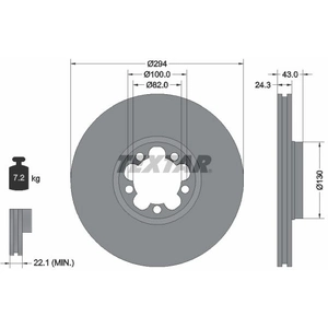 TEXTAR Disques de frein pour FORD: Transit/Tourneo (Ref: 92103803) pas cher