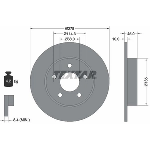 TEXTAR Disques de frein pour NISSAN: Primera, Almera Tino (Ref: 92125703) pas cher