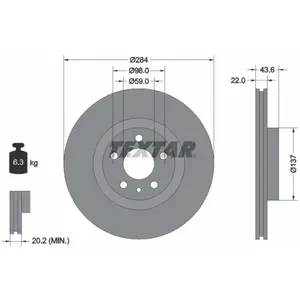Disque de frein TEXTAR 92046803 avant, ventilé, 1 pièce pas cher