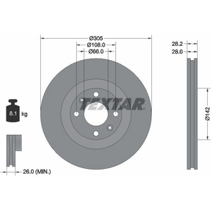 TEXTAR Disques de frein (Ref: 92097103) pas cher