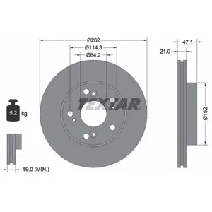 TEXTAR Disques de frein pour HONDA: CR-Z, Civic (Ref: 92175803) pas cher