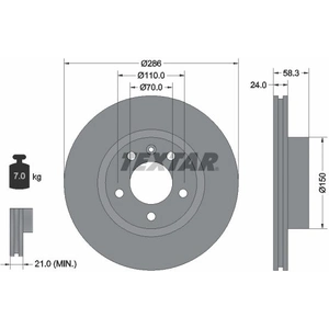 Disque de frein TEXTAR 92066903 avant, ventilé, 1 pièce pas cher