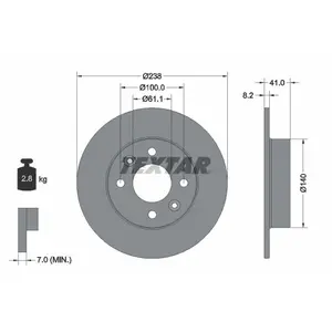 Disque de frein TEXTAR 92036003 avant, plein, 1 pièce pas cher
