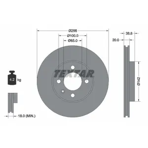 Disque de frein TEXTAR 92036800, avant, ventilé , 1 pièce pas cher