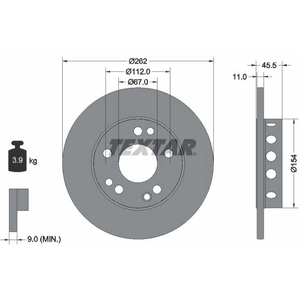 TEXTAR Disques de frein (Ref: 92027403) pas cher