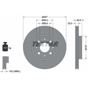 Disque de frein TEXTAR 92068503 avant, ventilé, 1 pièce pas cher