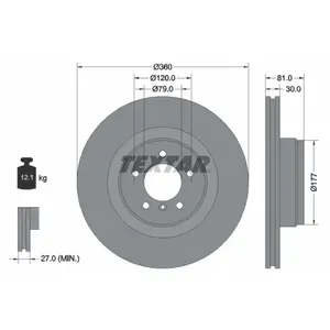TEXTAR Disques de frein pour LAND ROVER: Range Rover (Ref: 92178403) pas cher