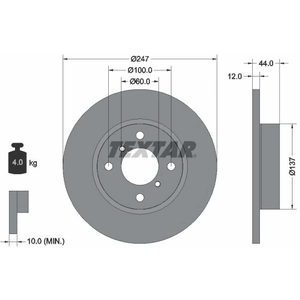 Disque de frein TEXTAR 92110803 avant, plein, 1 pièce pas cher
