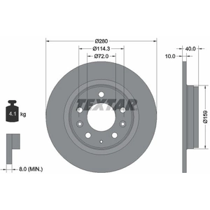 Disque de frein TEXTAR 92125603 arrière, plein, 1 pièce pas cher