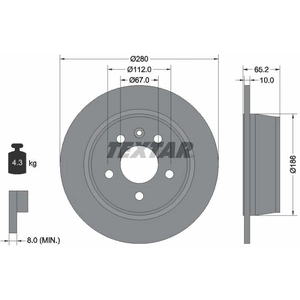 TEXTAR Disques de frein pour MERCEDES-BENZ: Classe V, Vito (Ref: 92074503) pas cher