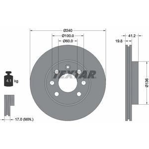 Disque de frein TEXTAR 92111403 avant, ventilé, 1 pièce pas cher