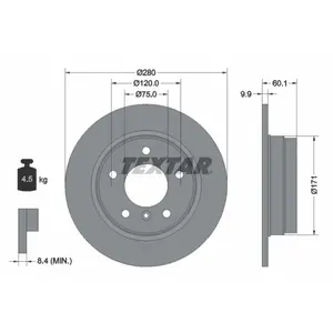TEXTAR Disques de frein pour BMW: Série 3 (Ref: 92055703) pas cher