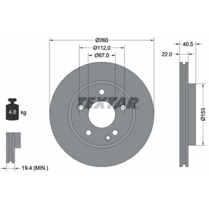 TEXTAR Disques de frein pour MERCEDES-BENZ: Classe A (Ref: 92091303) pas cher