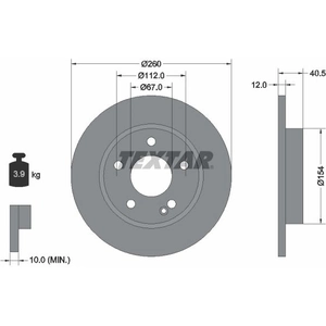 TEXTAR Disques de frein pour MERCEDES-BENZ: Classe A (Ref: 92091203) pas cher