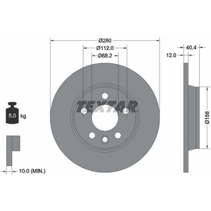 TEXTAR Disques de frein pour VOLKSWAGEN: Transporter (Ref: 92083903) pas cher