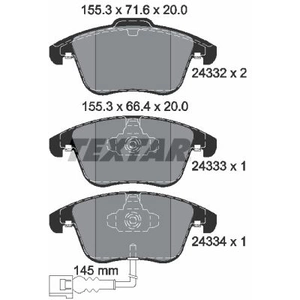Kit de plaquettes de frein, frein à disque Q+ 2433301 Textar 2433301 pas cher