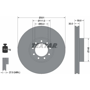 Disque de frein TEXTAR 93177603 avant, 1 pièce pas cher