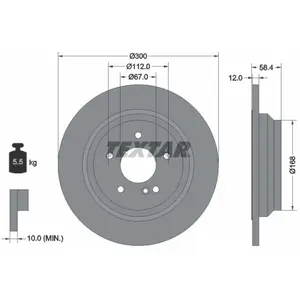 Disque de frein TEXTAR 92176503 arrière, plein, 1 pièce pas cher