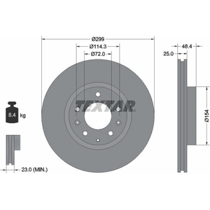 Disque de frein TEXTAR 92180703 avant, ventilé, 1 pièce pas cher