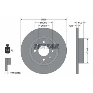 Disque de frein TEXTAR 92175103 avant, plein, 1 pièce pas cher