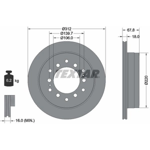 TEXTAR Disques de frein pour TOYOTA: Land Cruiser (Ref: 92170103) pas cher