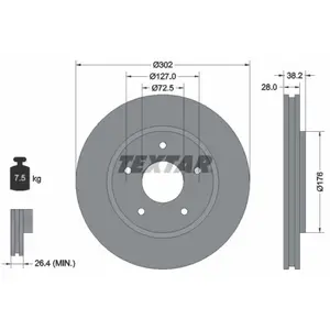 Disque de frein TEXTAR 92181503 avant, ventilé, 1 pièce pas cher