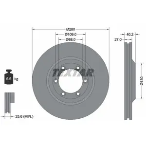 Disque de frein TEXTAR 92174803 avant, ventilé, 1 pièce