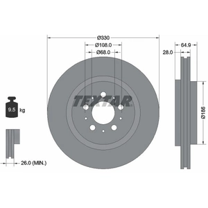 Disque de frein TEXTAR 92178303 arrière, ventilé, 1 pièce pas cher