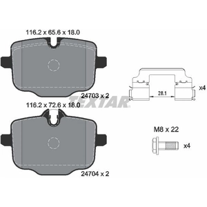TEXTAR Plaquettes de frein X4 pour BMW: Série 5, Série 6 (Ref: 2470301) pas cher