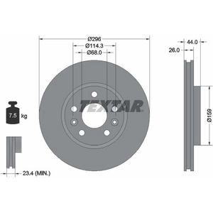 Disque de frein TEXTAR 92300703 avant, ventilé, 1 pièce