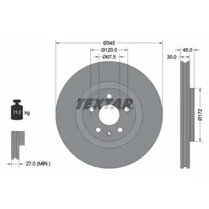 Textar Disque de frein PRO+ 92314505