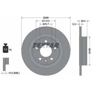 Disque de frein TEXTAR 92314603 arrière, plein, 1 pièce pas cher