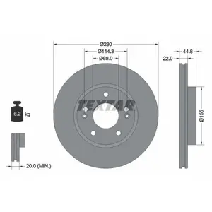 Textar Disque de frein PRO 92314703 pas cher