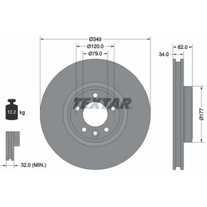 TEXTAR Disques de frein pour LAND ROVER: Discovery, Range Rover (Ref: 92307605) pas cher