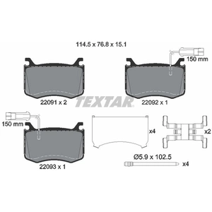 TEXTAR Plaquettes de frein X4 pour ALFA ROMEO: Giulia (Ref: 2209101)