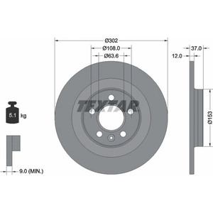 TEXTAR Disques de frein pour VOLVO: XC 40 (Ref: 92304703) pas cher