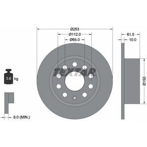 TEXTAR Disques de frein pour SKODA: Octavia (Ref: 92306603) pas cher