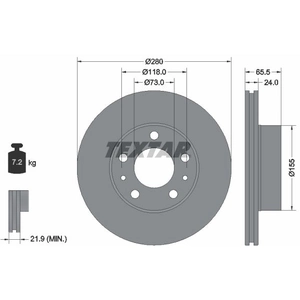 Disque de frein TEXTAR 92305203 avant, ventilé, 1 pièce pas cher