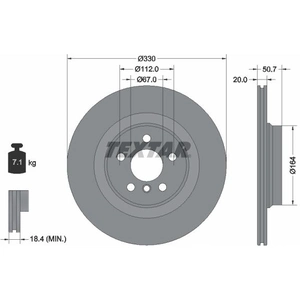 Disque de frein TEXTAR 92306805 arrière, ventilé, à haute teneur en carbone, 1 pièce