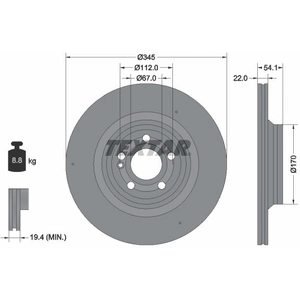 Disque de frein TEXTAR 92307005 arrière, ventilé, à haute teneur en carbone, 1 pièce pas cher