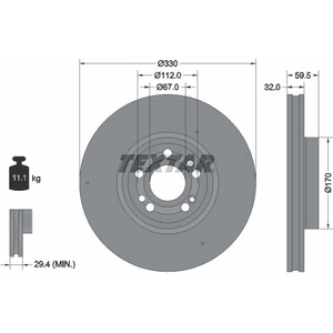 Textar Disque de frein PRO+ 92307105