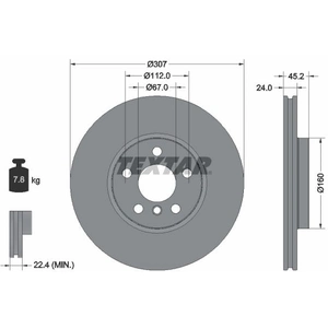 Disque de frein TEXTAR 92283605 avant, ventilé, à haute teneur en carbone, 1 pièce pas cher