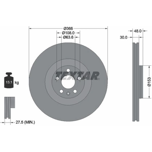 Disque de frein TEXTAR 92308905 avant, ventilé, à haute teneur en carbone, 1 pièce pas cher